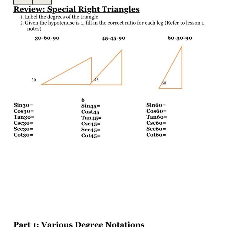 Special right triangles-example-1