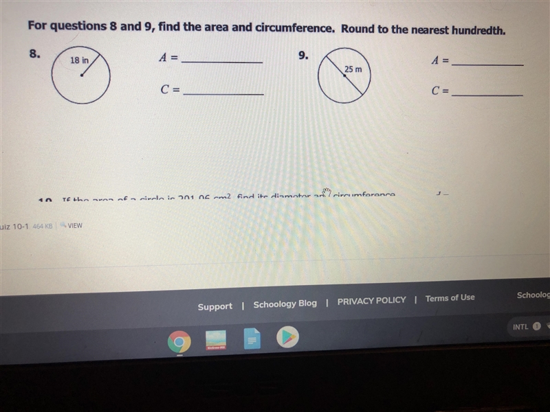 Talking about area and the circumference-example-1