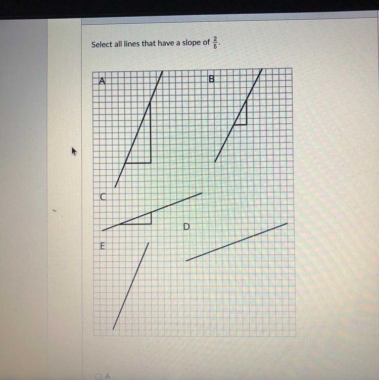 Select all lines with a slope of 2/5-example-1