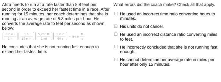 Aliza needs to run at a rate faster than 8.8 feet per second in order to exceed her-example-1