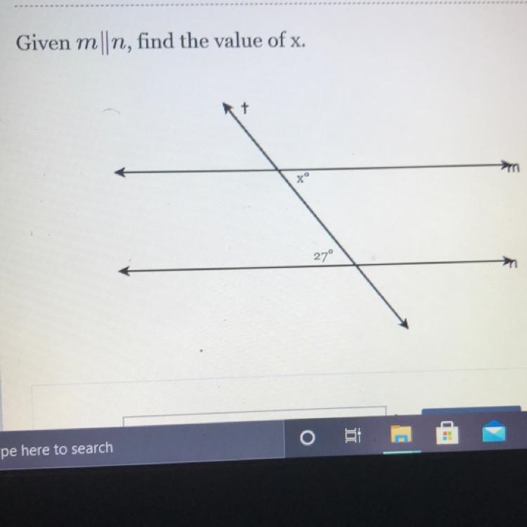 Given m||n, find the value of x.-example-1