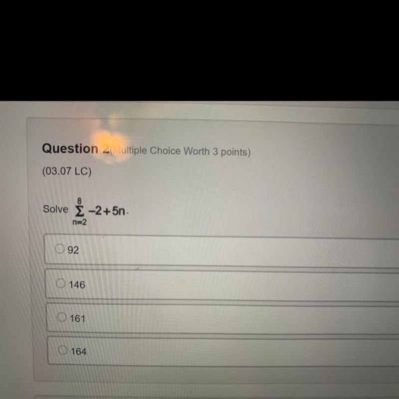 8 Solve Σ -2+5n n=2 Thanks!-example-1