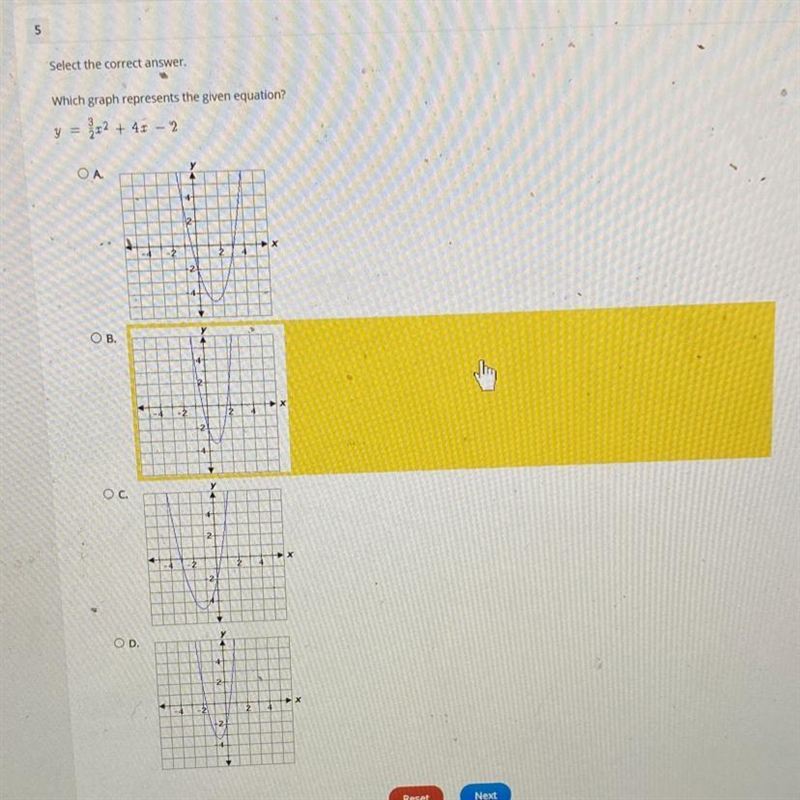 Witch graph represents the given equation?-example-1