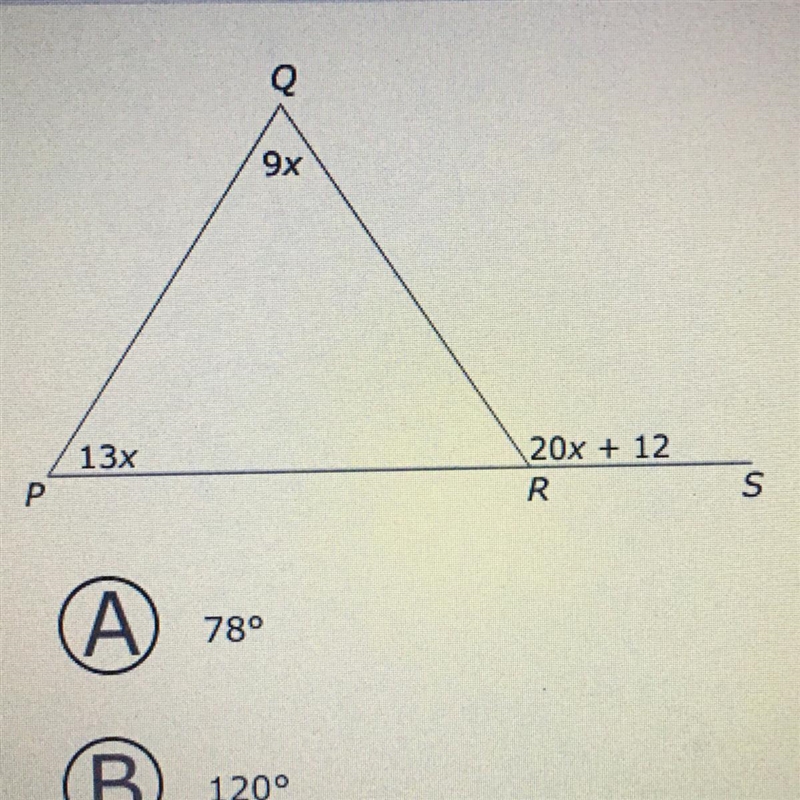 What is the measure of angle QRS in this figure?-example-1