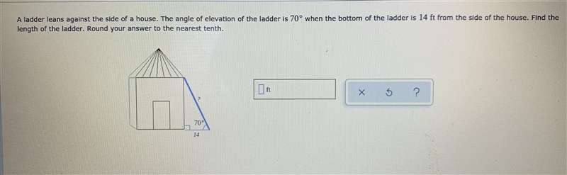 a ladder leans against the sufe of a house. the angle of elevation of the ladder is-example-1