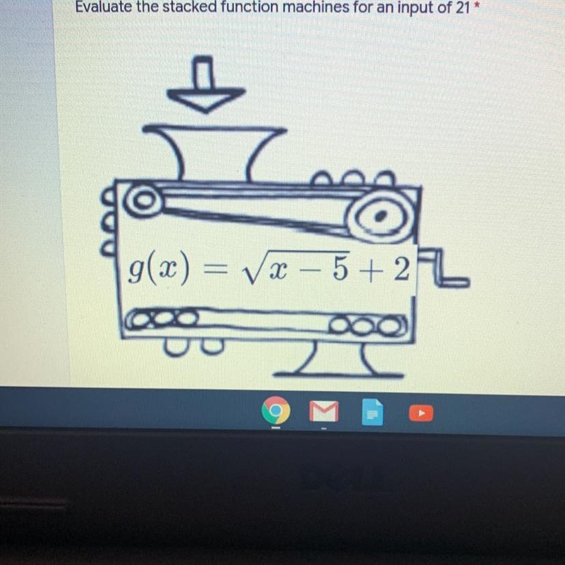 Evaluate the stacked function machines for an input of 21*-example-1