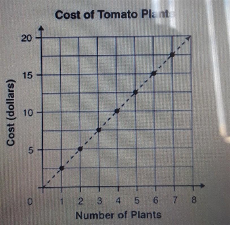 the graph below shows the cost of tomato plants for each plant purchased. What is-example-1