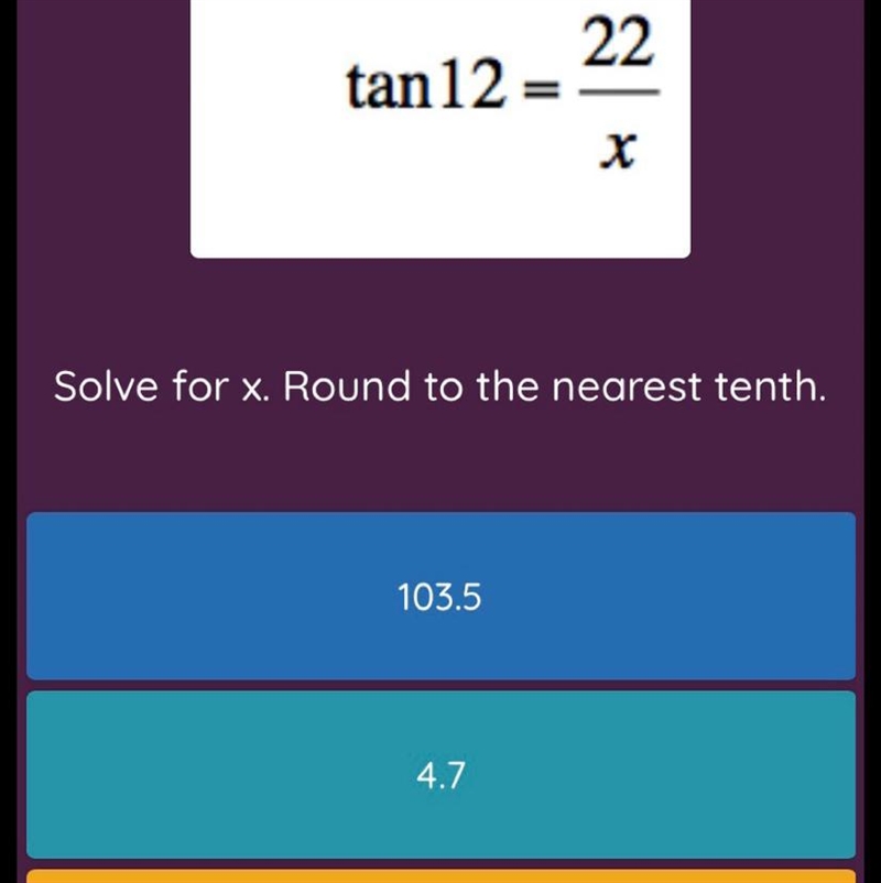 Solve for x. Round to the nearest tenth.-example-1