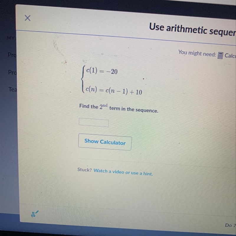 What’s the 2nd term in the sequence?-example-1