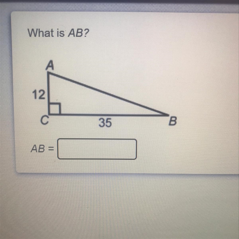 What is AB? There’s an image of the triangle above-example-1