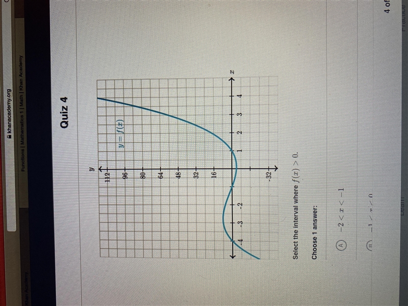 Select the interval where f(x)>0-example-1