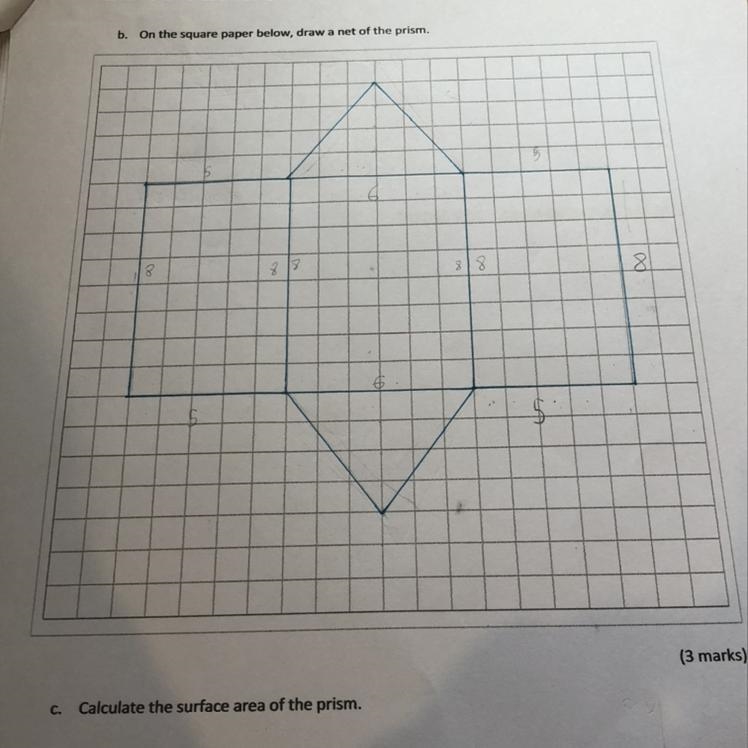 Calculate the surface area of the prism.-example-1