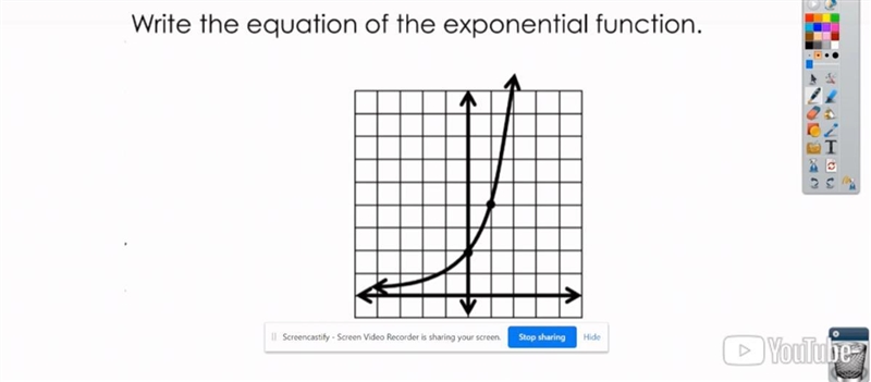 What is the equation for the table y=ab^x-example-1