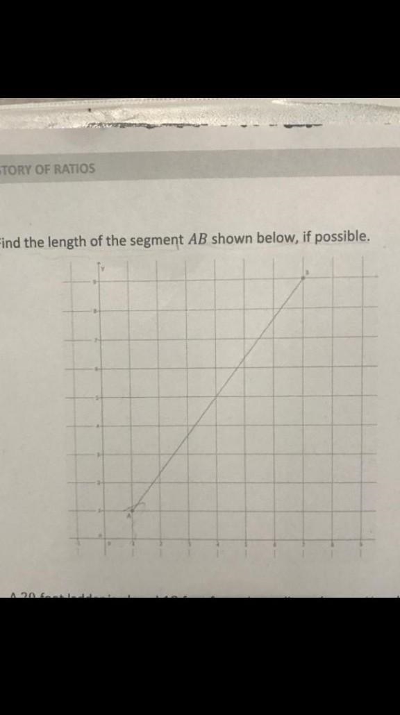 O 1. Find the length of the segment AB shown below, if possible. ​-example-1