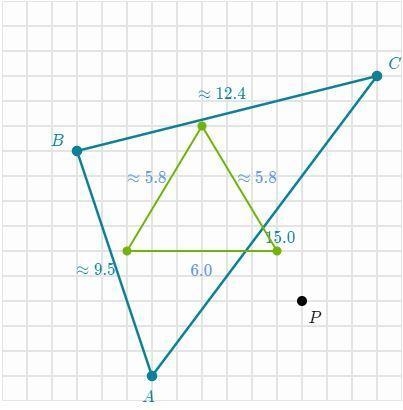 Draw the image of triangle △ABC under a dilation whose center is P and scale factor-example-1