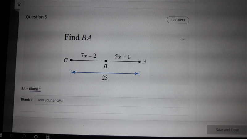 Find BA CB + BA = CA 7x-2 + 5x+1 = 23-example-1