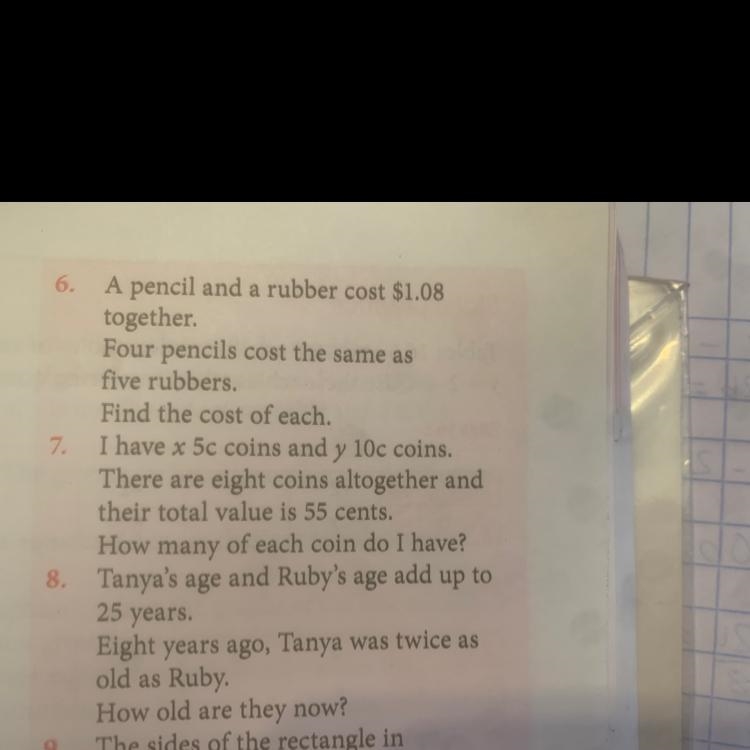 Please help with this simultaneous equation you can use any method(Only number 6)-example-1