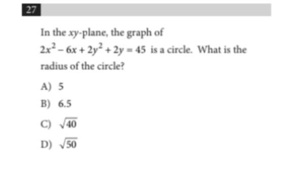 Can someone answer this circle equation question? PLEASE SHOW STEPS-example-1