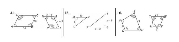 Each pair of polygons below is similar. Find the value of x. Some answers may be decimals-example-1