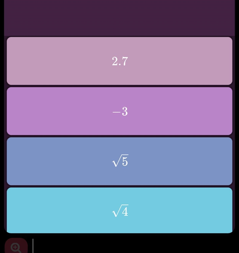 Which of the following numbers is not rational?-example-1