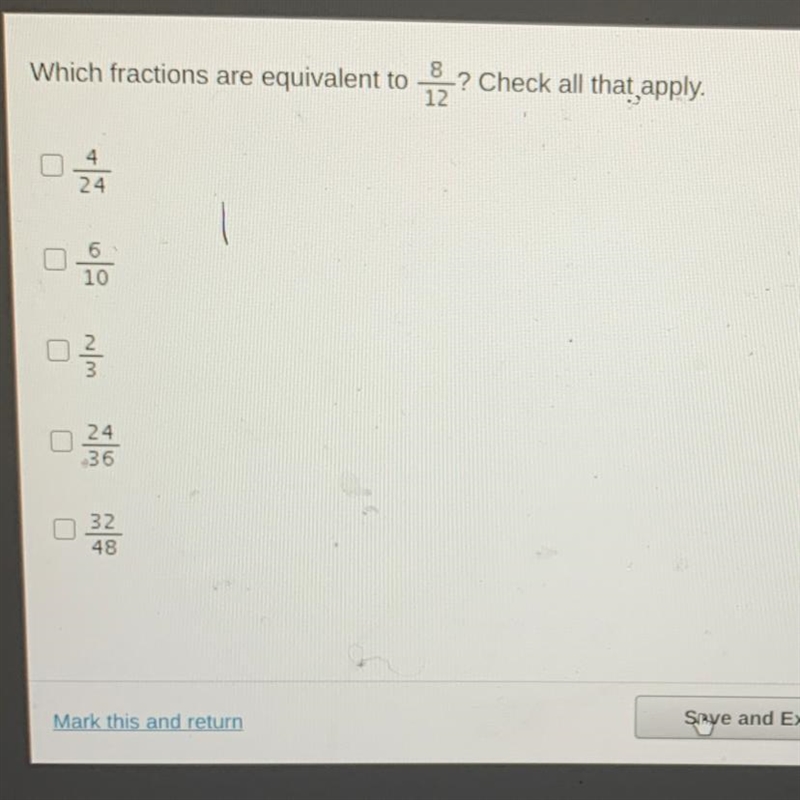 Which fractions are equivalent to -? Check all that apply. 12-example-1