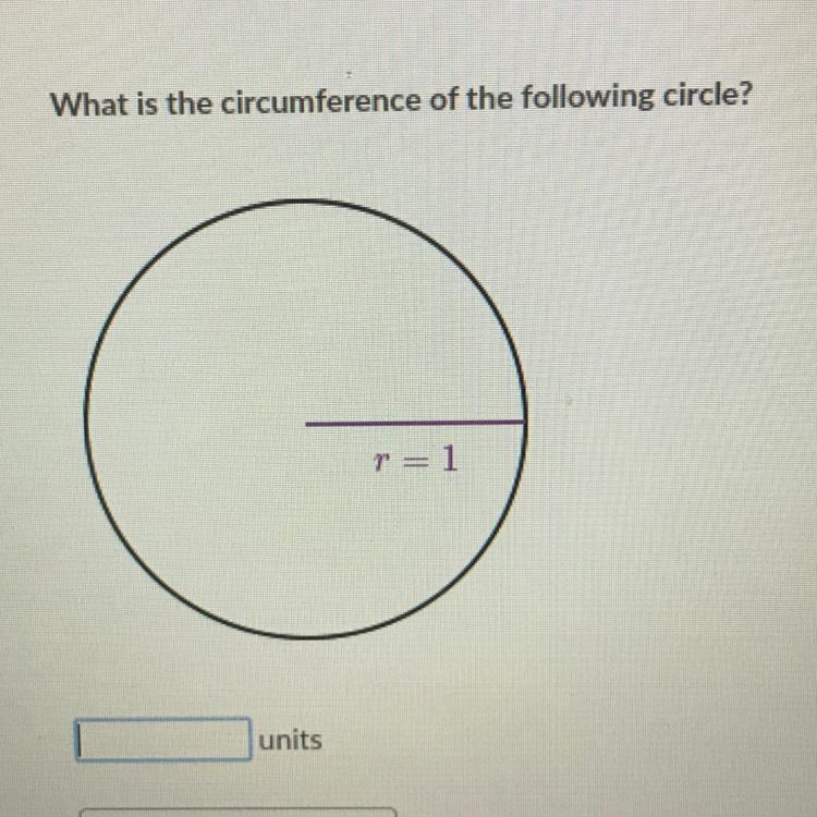 What is the circumference of the following circle?-example-1