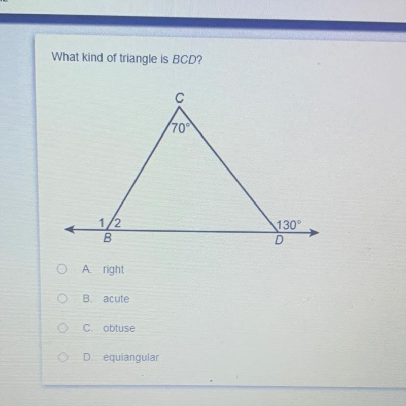 What kind of triangle is BCD?-example-1