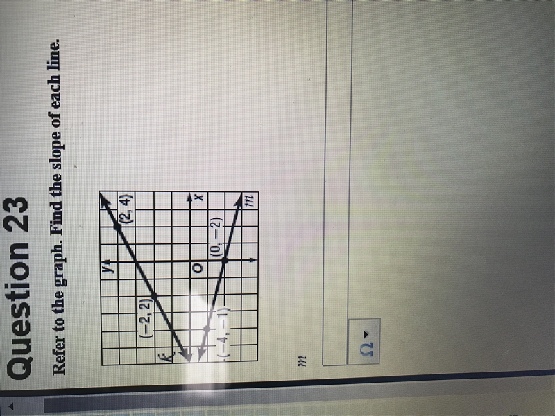 Refer to the graph. Find the slope of each line-example-1