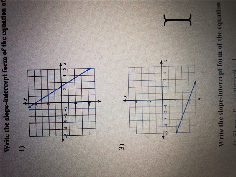 Write the slope-intercept form of the equation of each line (show work)-example-1