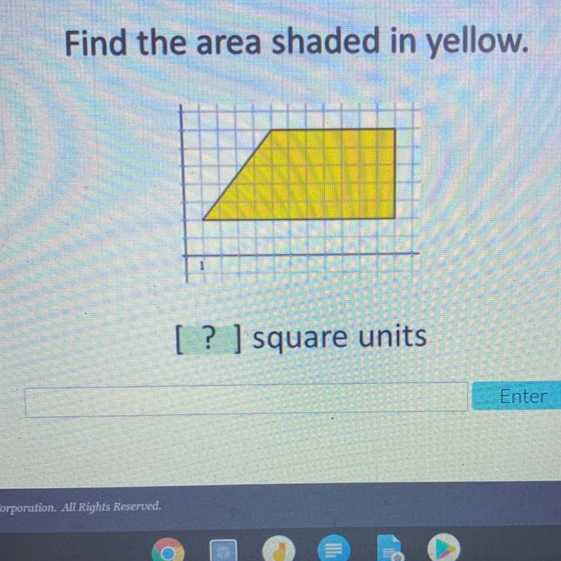 Us Find the area shaded in yellow. [ ? ] square units-example-1