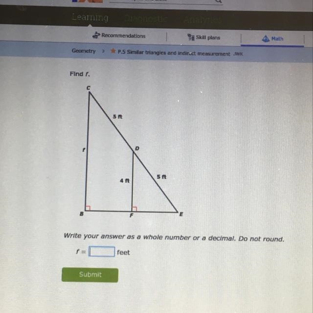 Find f. Write your answer as a whole number or a decimal. DO NOT ROUND-example-1