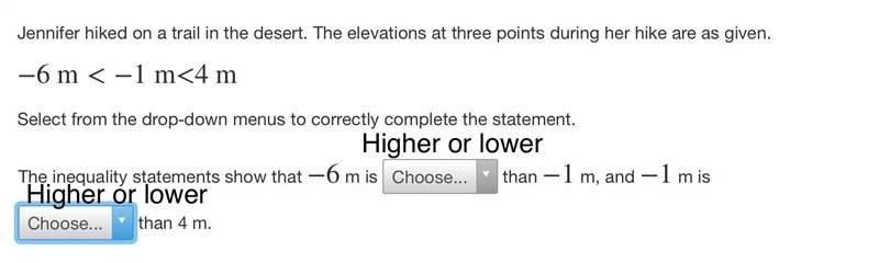 The variables are higher or lower-example-1