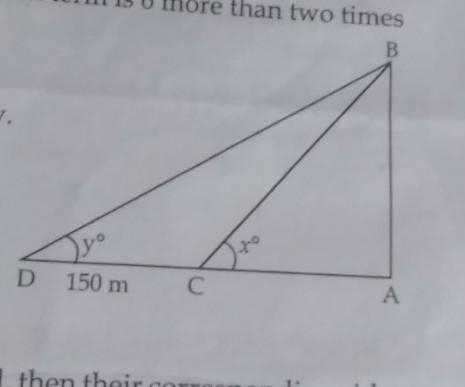 From a point on the ground the angle of elevation of the top of a tower is x°. Moving-example-1