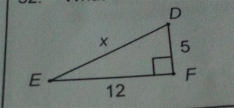 32. What is the value of x for ∆DEF? HELP! Answer if you can!!​-example-1