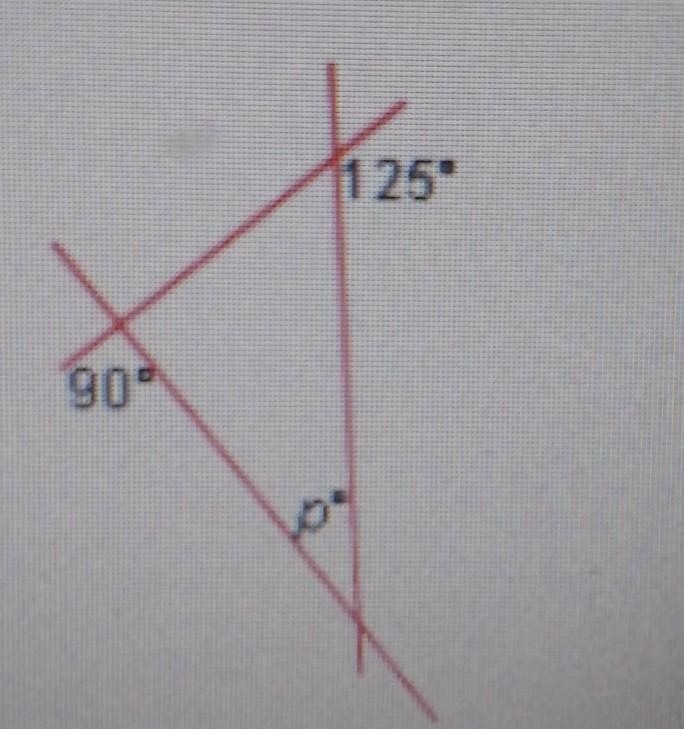 URGENT PLZ HELP What is the value of P? A.45° B.35° C.125° D.55°​-example-1