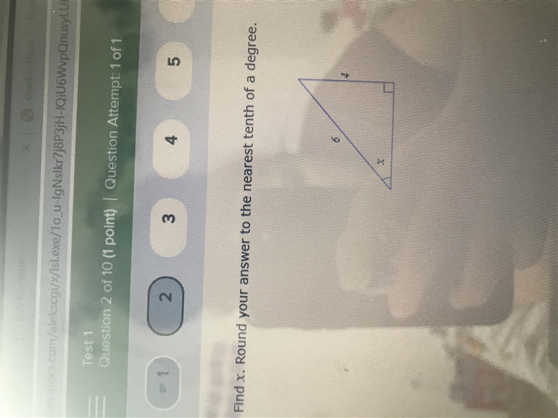 Find x. round our answer to the nearest tenth of a degree.-example-1