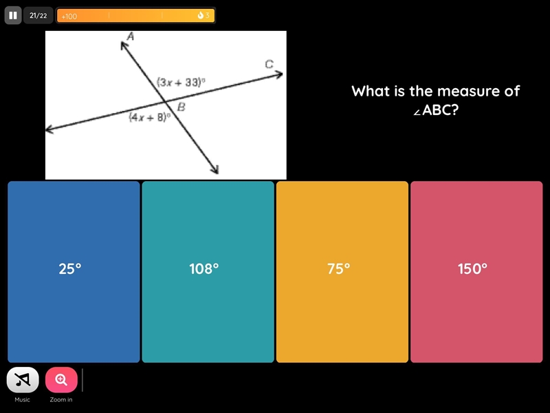 What is the measure of the angle ABC-example-1