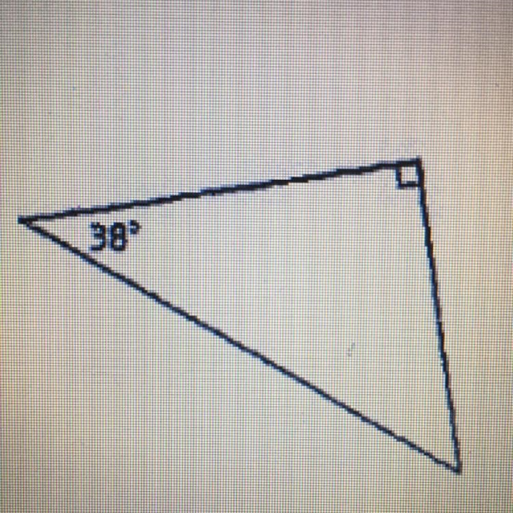 What is the measure of the missing angle in the triangle below? Plz help-example-1