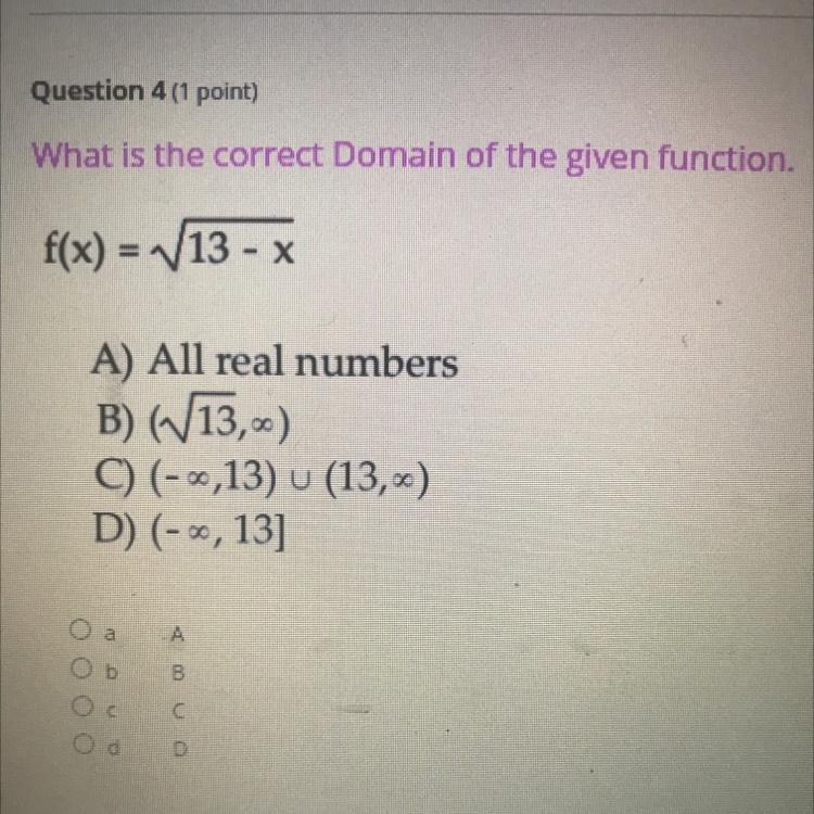 What is the correct domain of the given function-example-1