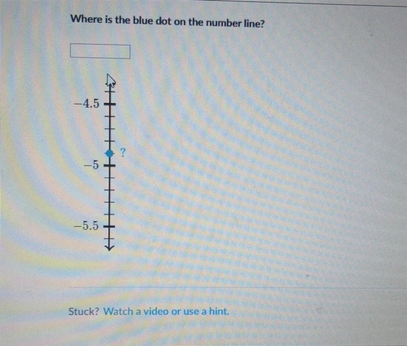 Where is the blue dot on the number line? help pls​-example-1