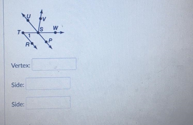 ‼️Please help me ASAP‼️ in the figure below name the vertex and the two sides of ∠VSW-example-1