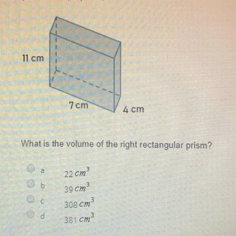 What is the volume of the right rectangular prism?-example-1