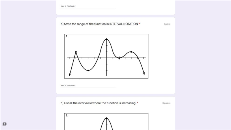 State the range of the function in INTERVAL NOTATION.-example-1