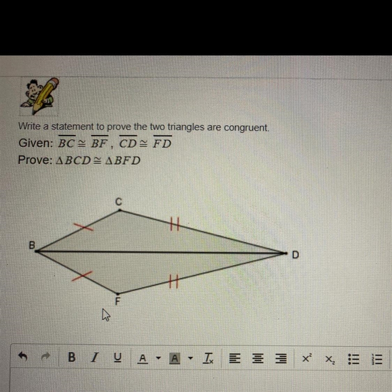 Write a statement to prove the two triangles are congruent-example-1