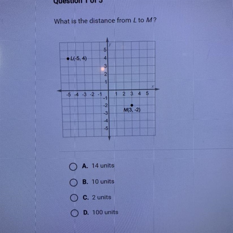 What is the distance from L to M?-example-1