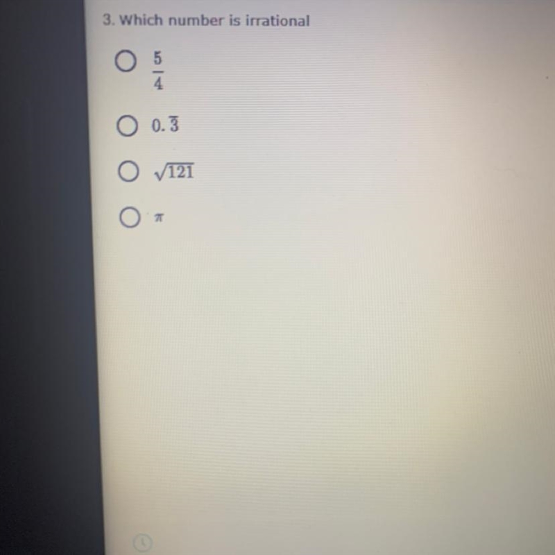 Which number is irrational?-example-1