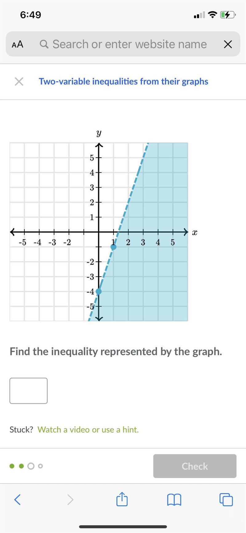 What is the inequality of this graph?-example-1