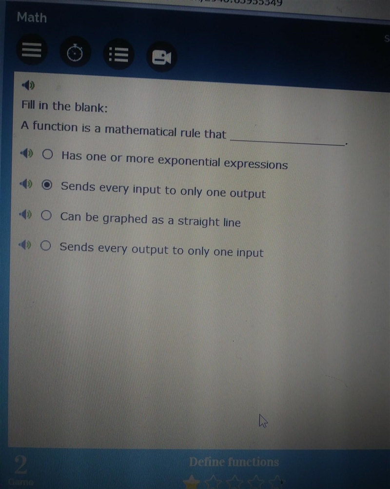 Fill in the blank: A function is a mathematical rule that​-example-1