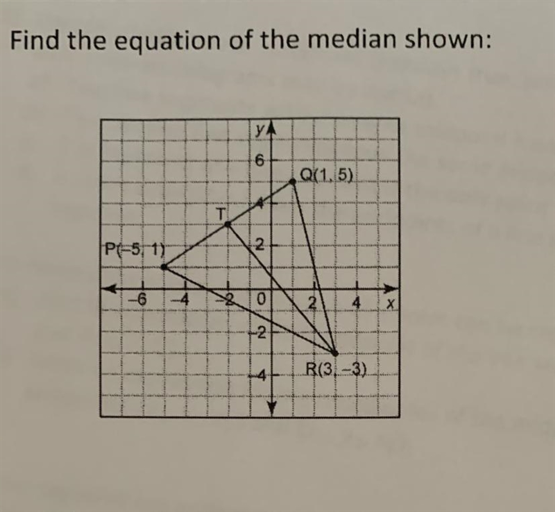 Find the equation of the median shown:-example-1