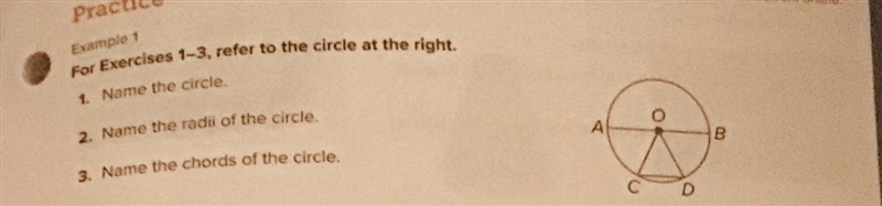 I need help with number 2 name the radii of the circle-example-1